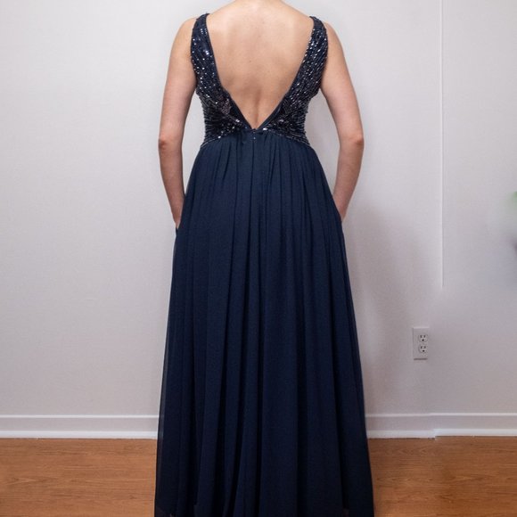 Aidan Mattox blue sequin dress - Picture 4 of 6